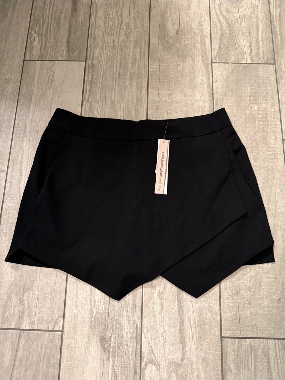 Aqua Black Asymmetric Skort Shorts